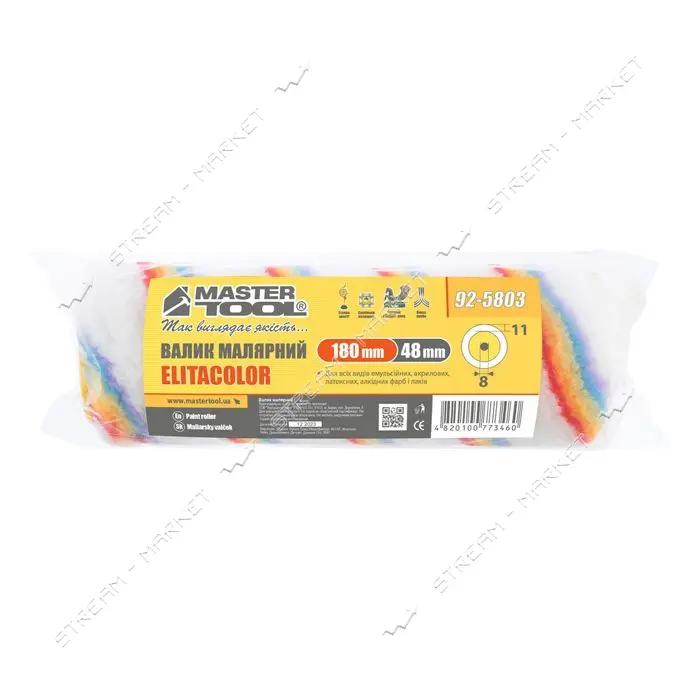 Валик Mastertool 92-5803 Элитаколор d8мм 48x180x18мм                                                