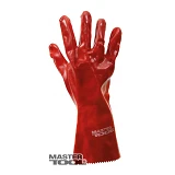 Перчатки Mastertool 83-0502 кислотостойкие х/б трикотаж ПВХ покрытие манжет крага красные 12 пар    
