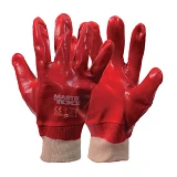 Перчатки Mastertool 83-0501 кислотостойкие х/б трикотаж вязаный манжет 10.5" красные 12 пар         