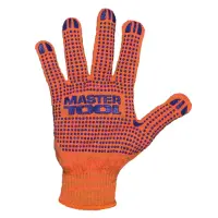 Перчатки Mastertool 83-0300 х/б с ПВХ точками 10" оранжевые 10 пар                                  