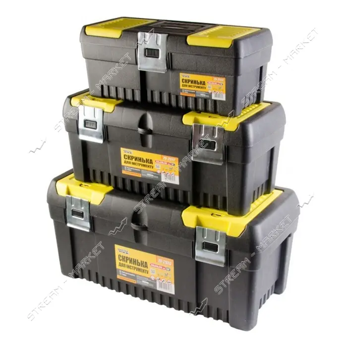 Ящики для инструмента Mastertool 79-2005 комплект 14"17"20" метал. замки 79-2514/2517/2520 3шт      