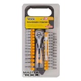 Набор насадок торцевых Mastertool 78-1428 CrV 1/4" с трещеткой 72 зуба 28шт                         