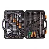 Набор насадок торцевых и ключей Mastertool 78-5121 1/4, 1/2, 3/8 с трещеткой 72 зуба в кейсе 121шт  