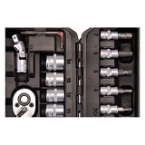 Набор насадок торцевых Mastertool 78-2047 CrV 1/4" с трещеткой 72 зуба в кейсе 46шт                 