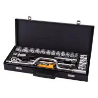 Набір насадок торцевих і ключів Mastertool 78-4125 CrV 1/2" з трещіткою 72 зуба в металевому кейсі 2