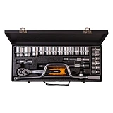 Набор насадок торцевых и ключей Mastertool 78-4125 CrV 1/2" с трещеткой 72 зуба в метал. кейсе 24шт