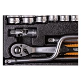 Набор насадок торцевых и ключей Mastertool 78-4125 CrV 1/2" с трещеткой 72 зуба в метал. кейсе 24шт