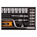 Набор насадок торцевых и ключей Mastertool 78-4125 CrV 1/2" с трещеткой 72 зуба в метал. кейсе 24шт