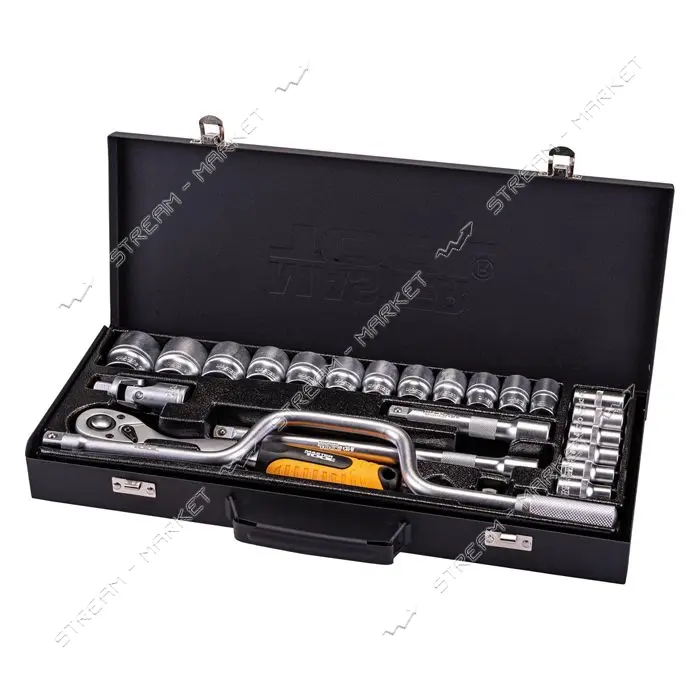 Набор насадок торцевых и ключей Mastertool 78-4125 CrV 1/2" с трещеткой 72 зуба в метал. кейсе 24шт