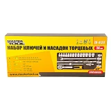 Набор насадок торцевых Mastertool 78-4124 CrV с трещеткой 72 зуба в металлическом кейсе 24шт