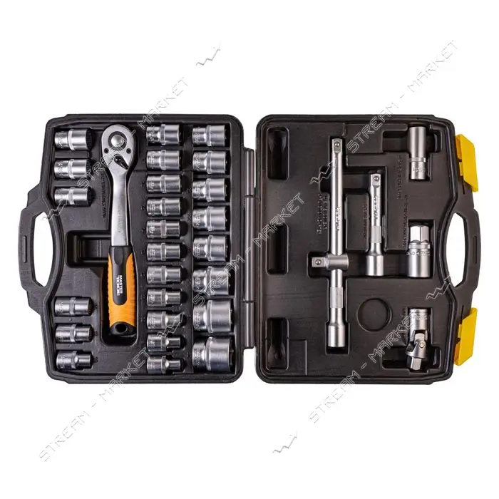 Набор насадок торцевых Mastertool 78-4032 CrV 1/2" с трещеткой 72 зуба в кейсе 32шт