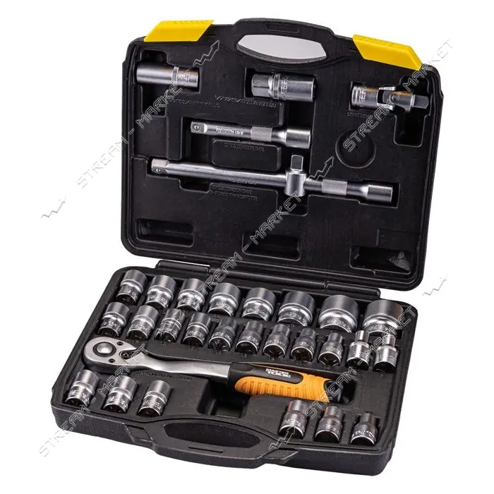 Набор насадок торцевых Mastertool 78-4032 CrV 1/2" с трещеткой 72 зуба в кейсе 32шт
