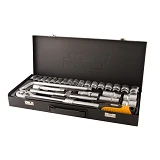 Набор насадок торцевых Mastertool 78-4126 1/2" с удлиняющейся трещеткой 72 зуба в кейсе 26шт        