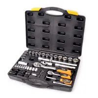 Набор насадок торцевых Mastertool 78-5072 CrV 1/4" и 1/2" с трещеткой 72 зуба в кейсе 72шт