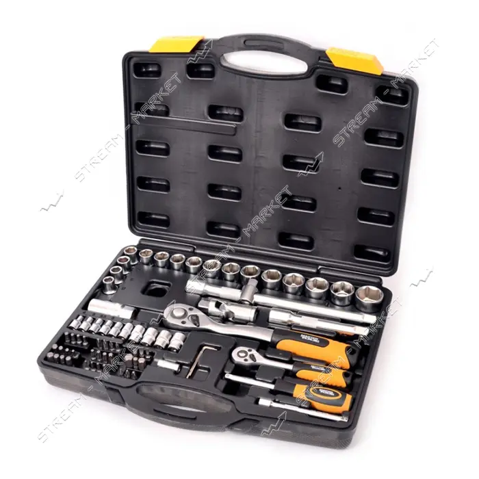 Набор насадок торцевых Mastertool 78-5072 CrV 1/4" и 1/2" с трещеткой 72 зуба в кейсе 72шт