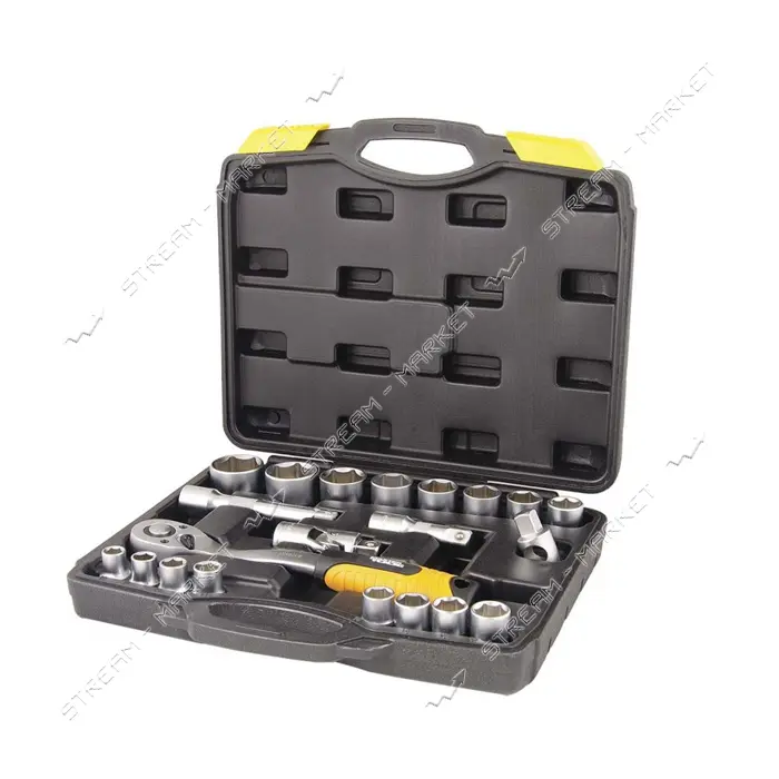Набор насадок торцевых Mastertool 78-4021 CrV с трещеткой 72 зуба в кейсе 21шт