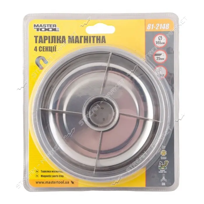 Тарелка магнитная Mastertool 81-2148 148мм 4 секции