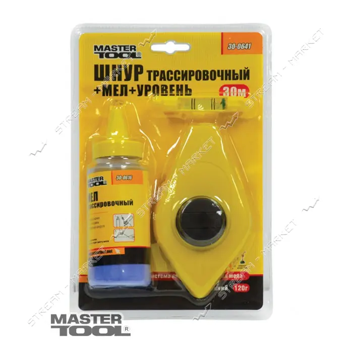 Шнур трассировочный MasterTool 30-0641 30м плюс мел уровень                                         
