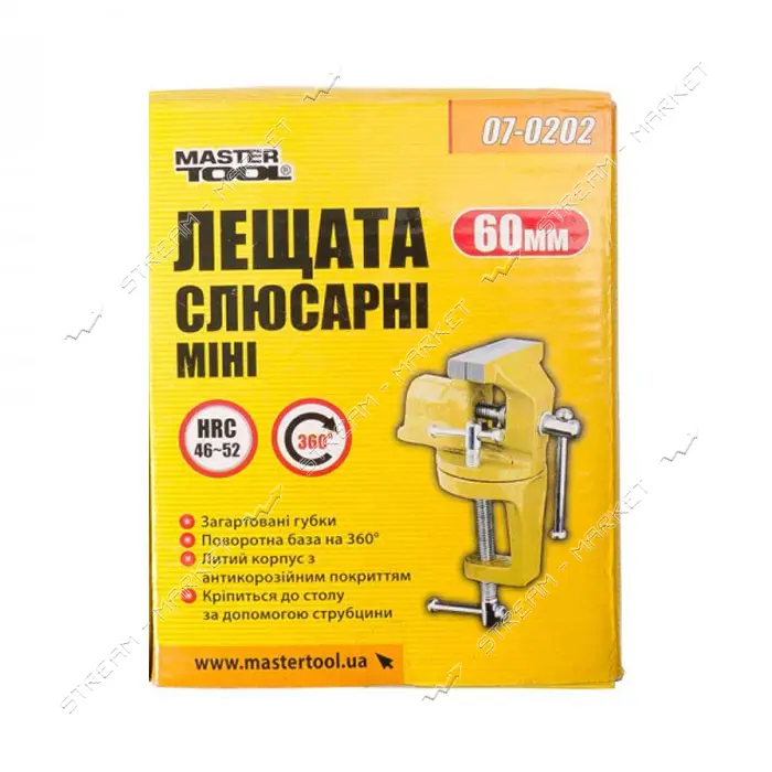 Тиски слесарные MasterTool 07-0202 поворотные мини 60мм