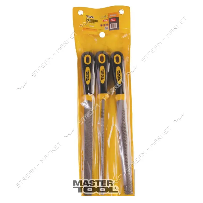 Рашпили по дереву Mastertool 06-0330 200мм плоский круглый полукруглый 3шт