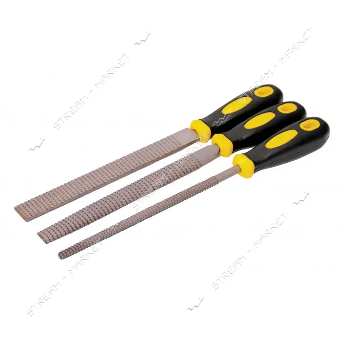 Рашпили по дереву Mastertool 06-0330 200мм плоский круглый полукруглый 3шт