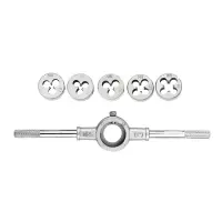 Набор плашек с держателем Mastertool 15-0406 6шт М4 М5 М6 М8 М10                                    
