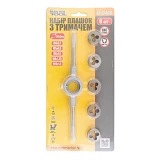 Набор плашек с держателем Mastertool 15-0406 6шт М4 М5 М6 М8 М10                                    