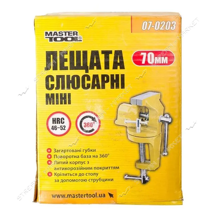 Тиски слесарные поворотные мини MasterTool 07-0203 70мм