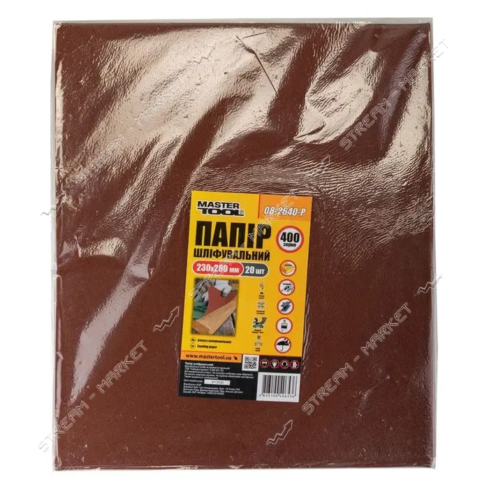 Бумага шлифовальная водостойкая Mastertool 08-2640-Р Р400 230x280мм 20шт                            
