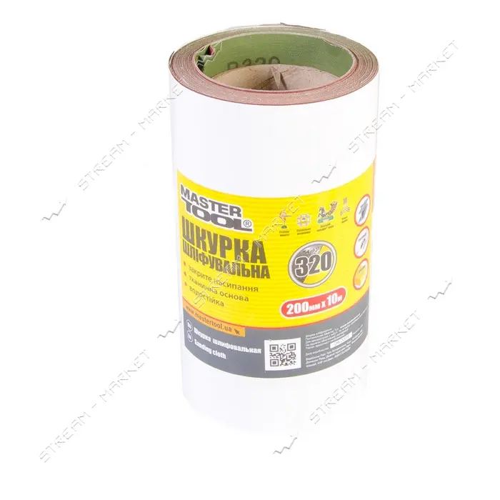 Шкурка шлифовальная на тканевой основе Mastertool 08-2832 Р320 200мм x 10м