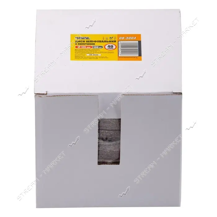 Круг шлифовальный на липучке MasterTool 08-3004 125 мм зерно 40 100шт