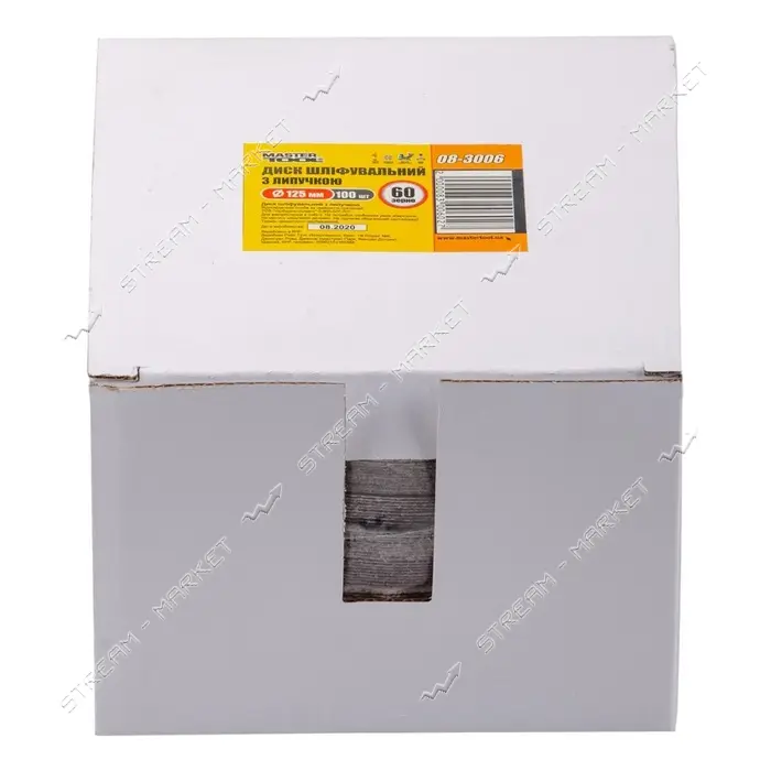 Круг шлифовальный на липучке MasterTool 08-3006 125 мм зерно 60 100шт                               