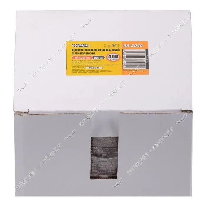 Круг шлифовальный на липучке MasterTool 08-3040 125 мм зерно 400 100шт