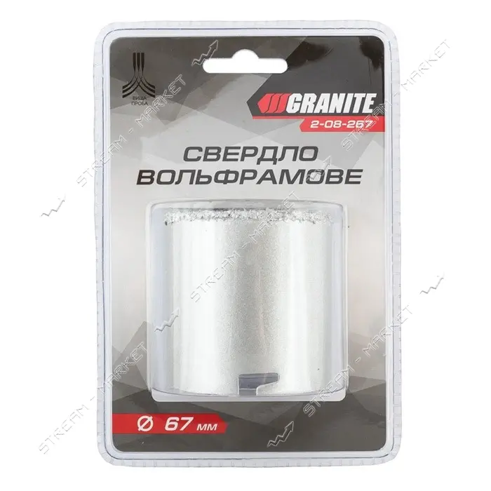 Сверло корончатое для плитки Granite 2-08-267 67мм вольфрамовое напыление                           
