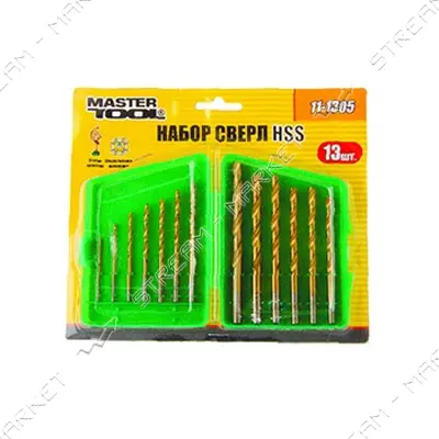 Набор сверл по металлу MasterTool 11-1305 HSS титан в пластиковой коробке 13шт