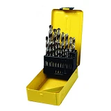 Набор сверл по металлу MasterTool 11-0119 HSS 1-10мм шаг 0.5 в металлической коробке 19шт белые