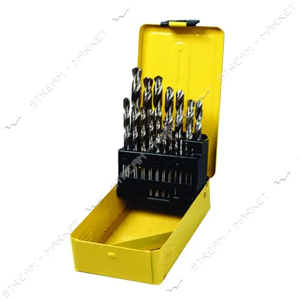 Набор сверл по металлу MasterTool 11-0119 HSS 1-10мм шаг 0.5 в металлической коробке 19шт белые