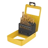 Набор сверл по металлу MasterTool 11-0319 HSS титан 1-10мм шаг 0.5 в металлической коробке 19шт     