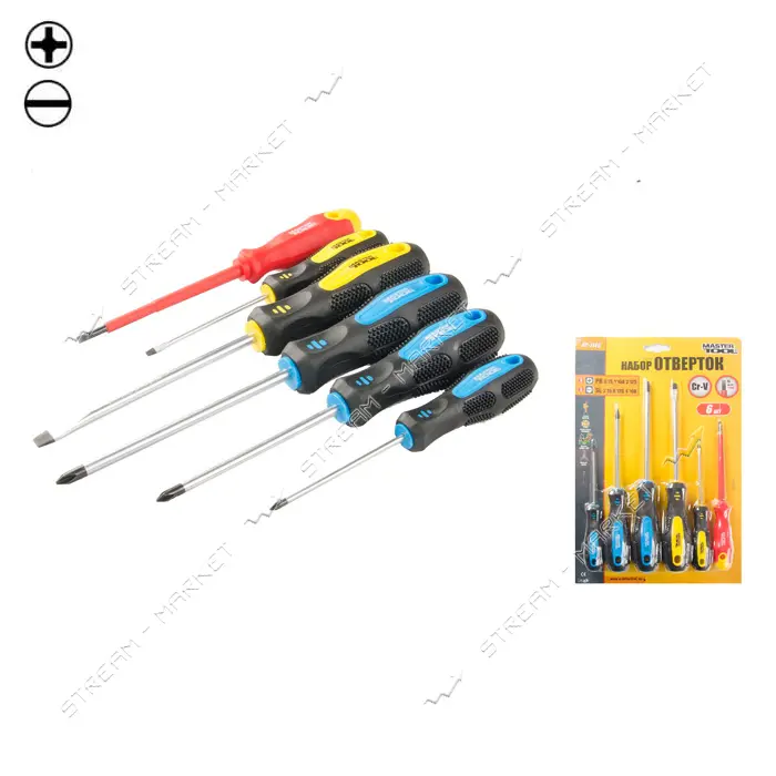 Набор отверток Mastertool 40-1146 РН0x75 1x100 2x125 SL3x75 6x125 4x100 диэлектрических 6шт         