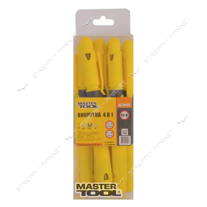 Отвертка Mastertool 40-0160 4-В-1 2 насадки 50мм SL3-PH0/SL4-PH1