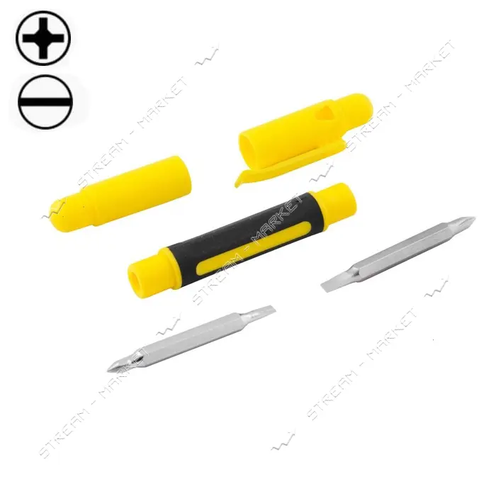 Отвертка Mastertool 40-0160 4-В-1 2 насадки 50мм SL3-PH0/SL4-PH1
