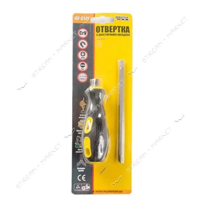 Отвертка Mastertool 40-0141 2-В-1 насадка 125мм РН2/SL6