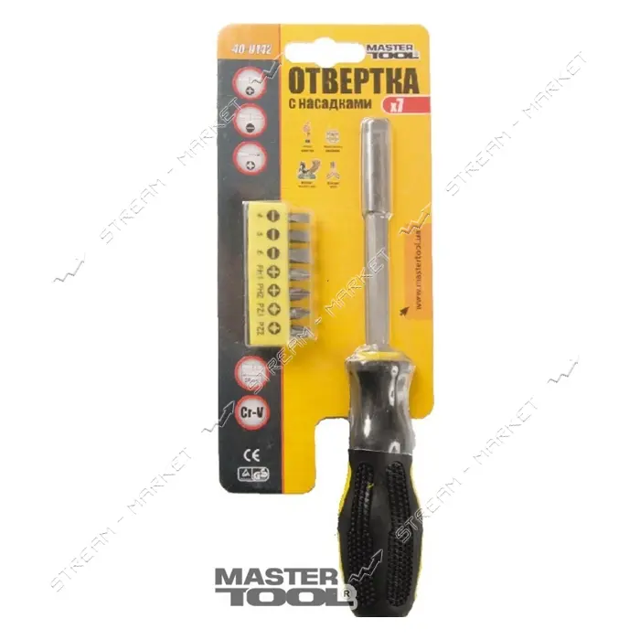 Отвертка магнитнаяMastertool 40-0142 7 насадок 25мм                                                 