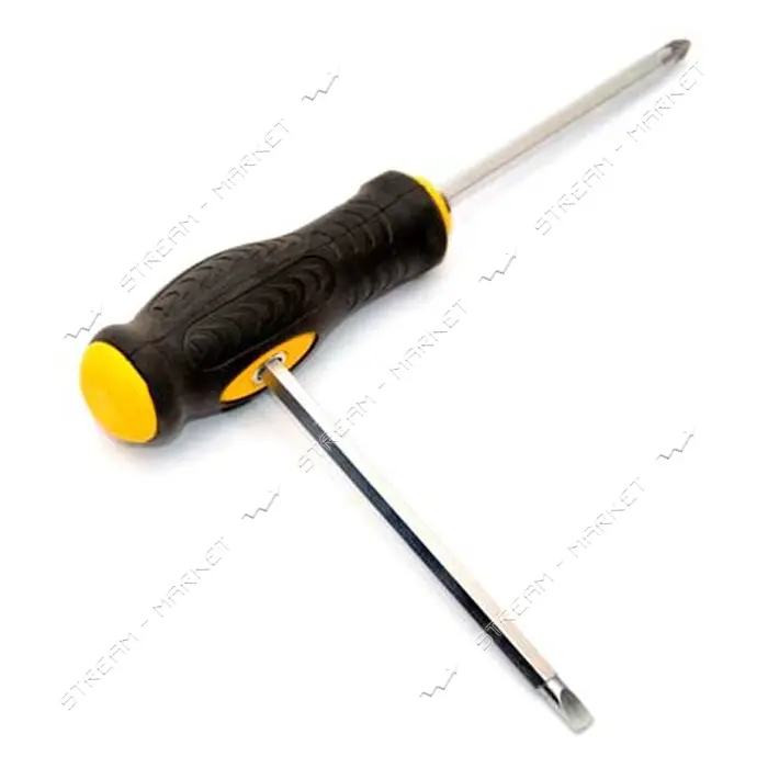 Отвертка Mastertool 40-0140 с Т-образной ручкой насадка 130мм PH1-PZ/PH2-SL6