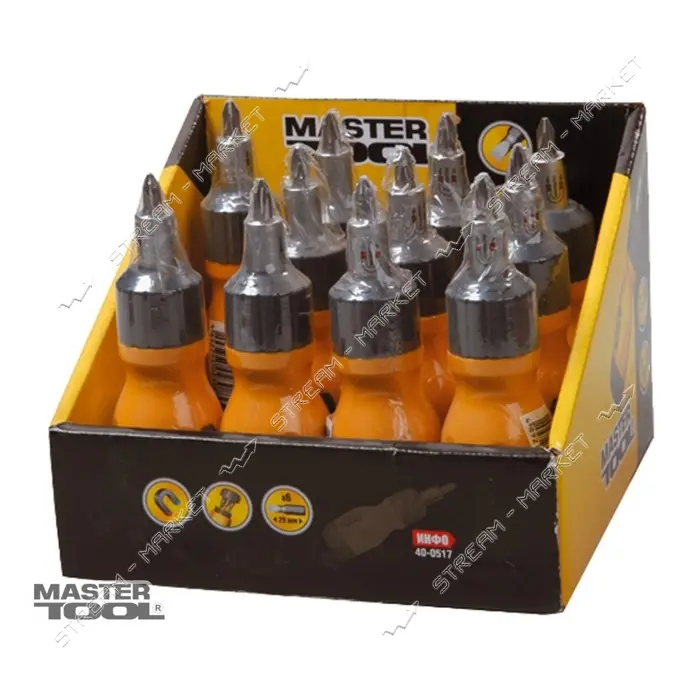 Отвертка с трещоткой Mastertool 40-0517 малая 6 насадок                                             