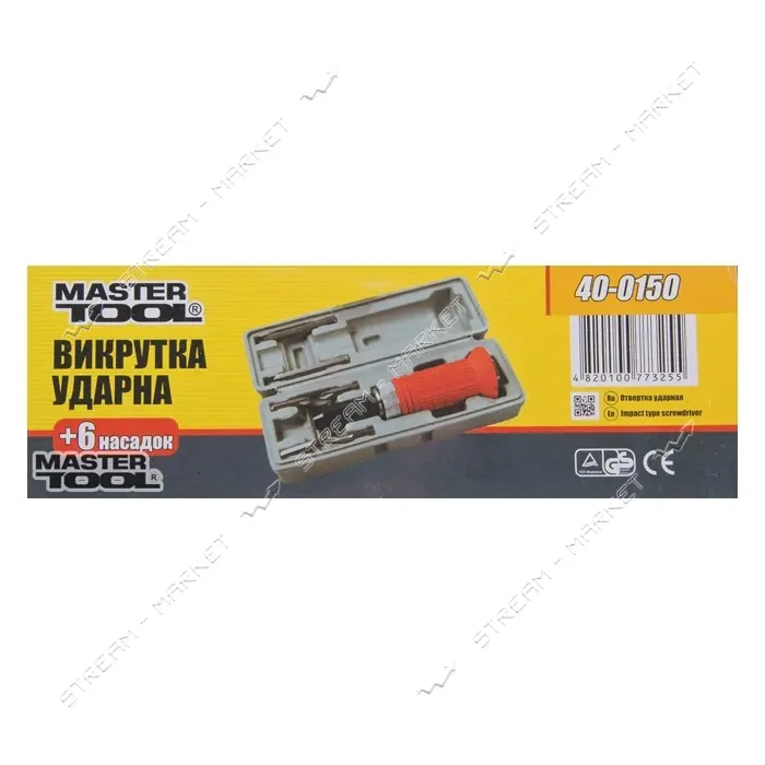 Отвертка ударно-поворотная Mastertool 40-0150 в кейсе резиновая ручка 6 насадок                     