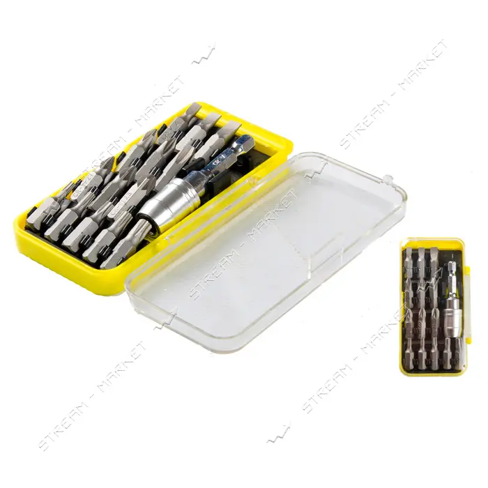 Насадки отверточные MasterTool 40-0382 CrV с держателем 15шт