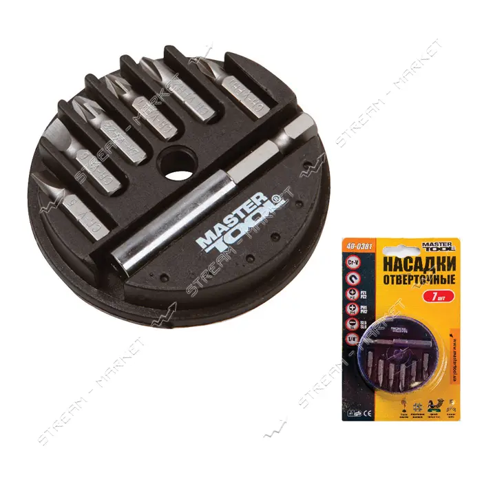 Насадки отверточные MasterTool 40-0381 с держателем 7шт                                             