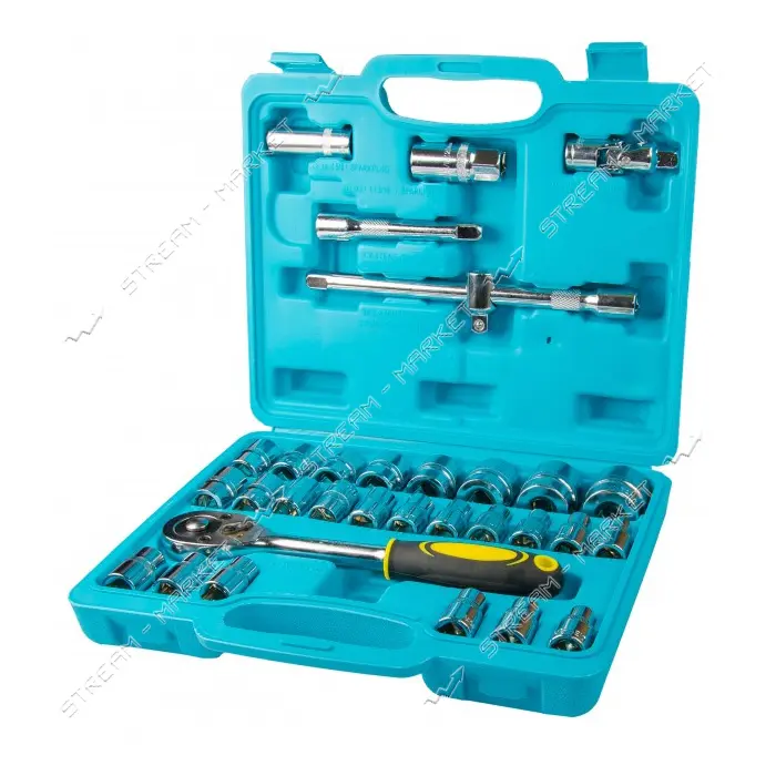 Набор насадок торцевых Mastertool 78-6032 CrV 1/2" с трещеткой 24 зуба в кейсе 32шт