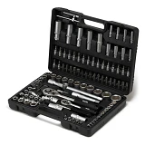 Набор торцевых насадок Mastertool 78-7108 CrV 1/4" и 1/2" с трещеткой 24 зуба 108шт